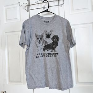 Corgi Dachshund Boston Terrier Dog Grey T-shirt Unisex Medium Funny